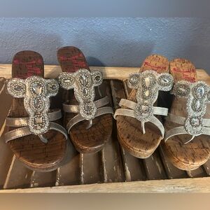 2 Jellypop Platform 6.5 M Women's Strappy Sandals Shoes Wedge Cork Heels